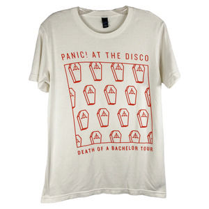 Panic at‎ the Disco Small Tee Graphic Death of a Bachelor Tour White Orange 462